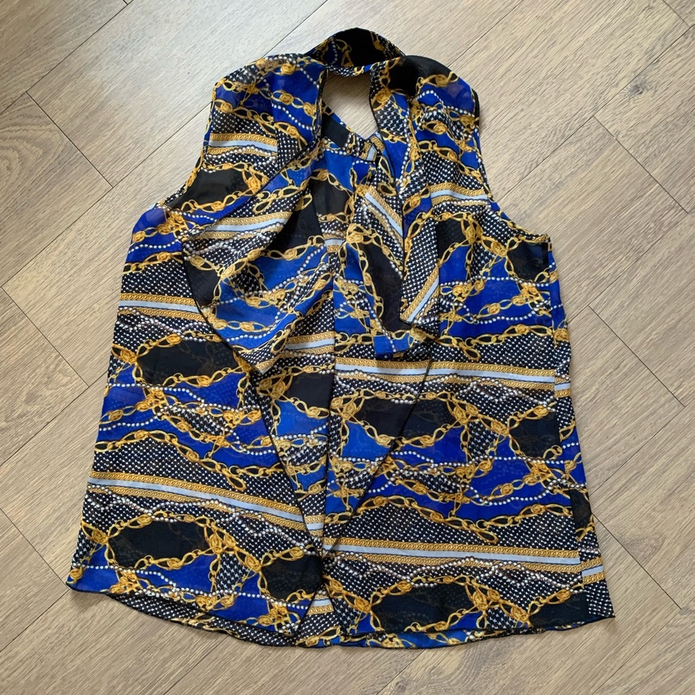 Butterfly 🦋 Semi-Open Back Sleeveless Blouse, Size S-M